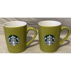 Starbucks Set‎ Of 2 Coffee Cups 10oz In Great Green Color